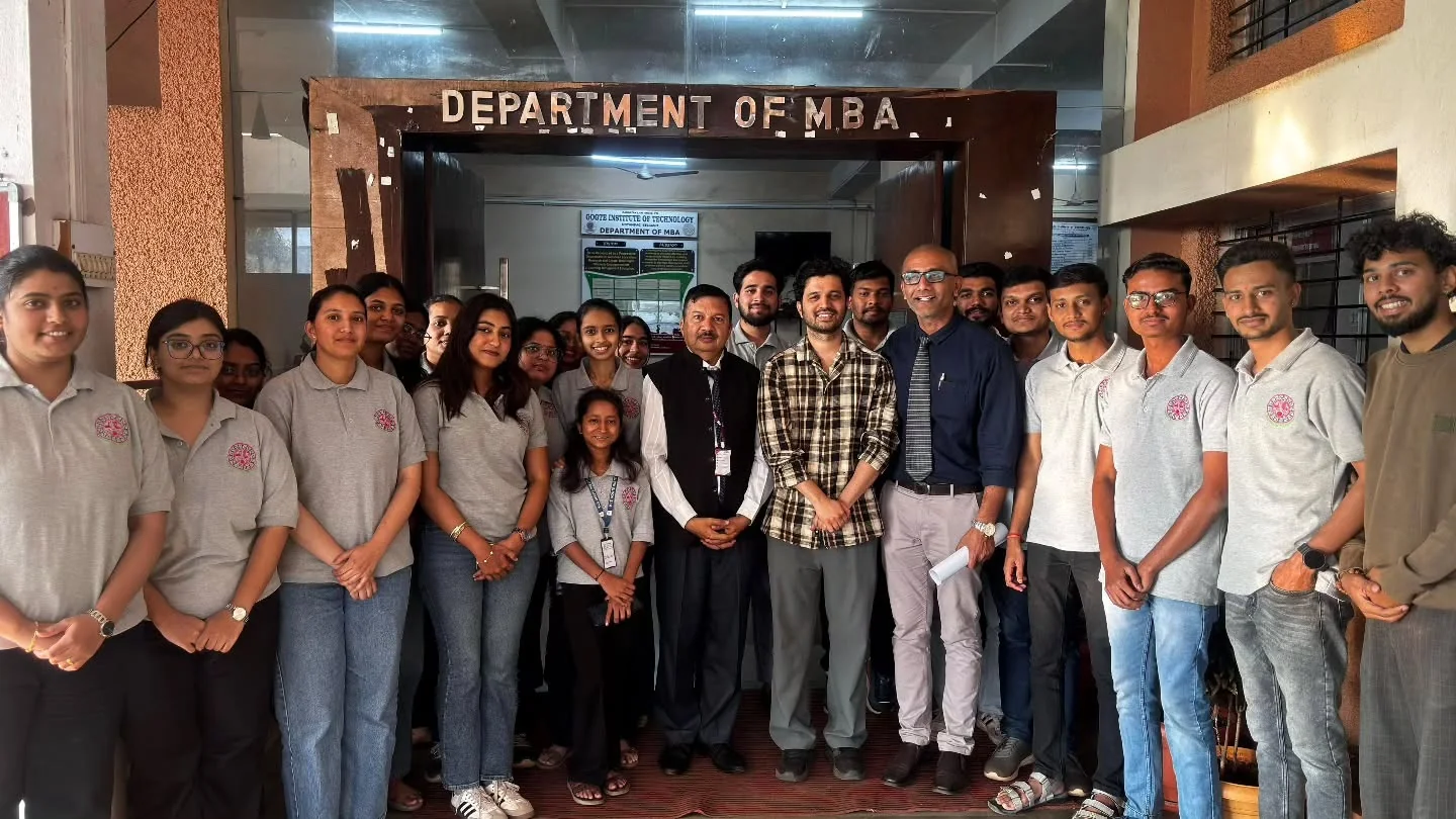 Workshop participants and trainers outside the Department of MBA at KLS GIT.